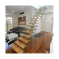 Glass Railing Straight Staircase Design iron snail price stairs